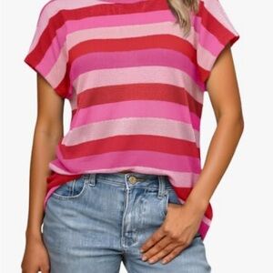 Striped Pink and Red T-Shirt